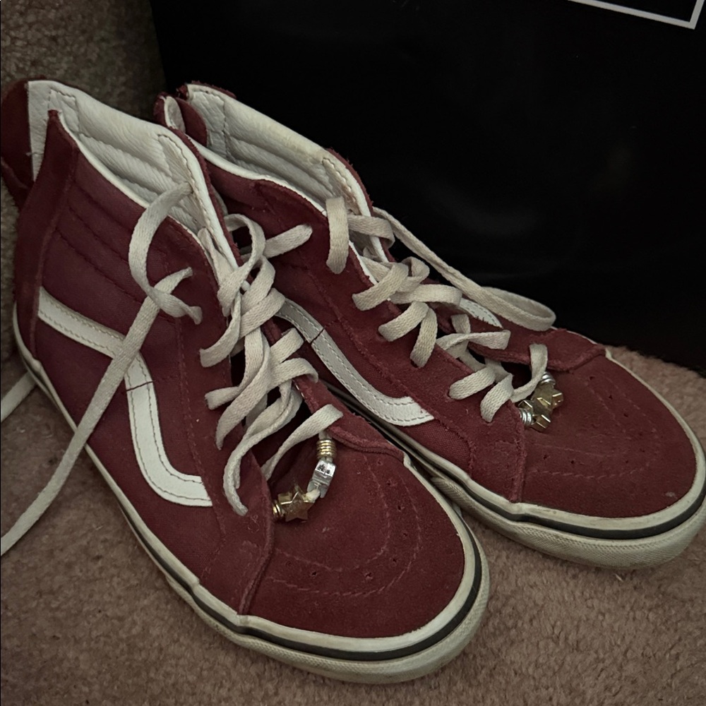 Vans Burgundy High-Tops with White Details